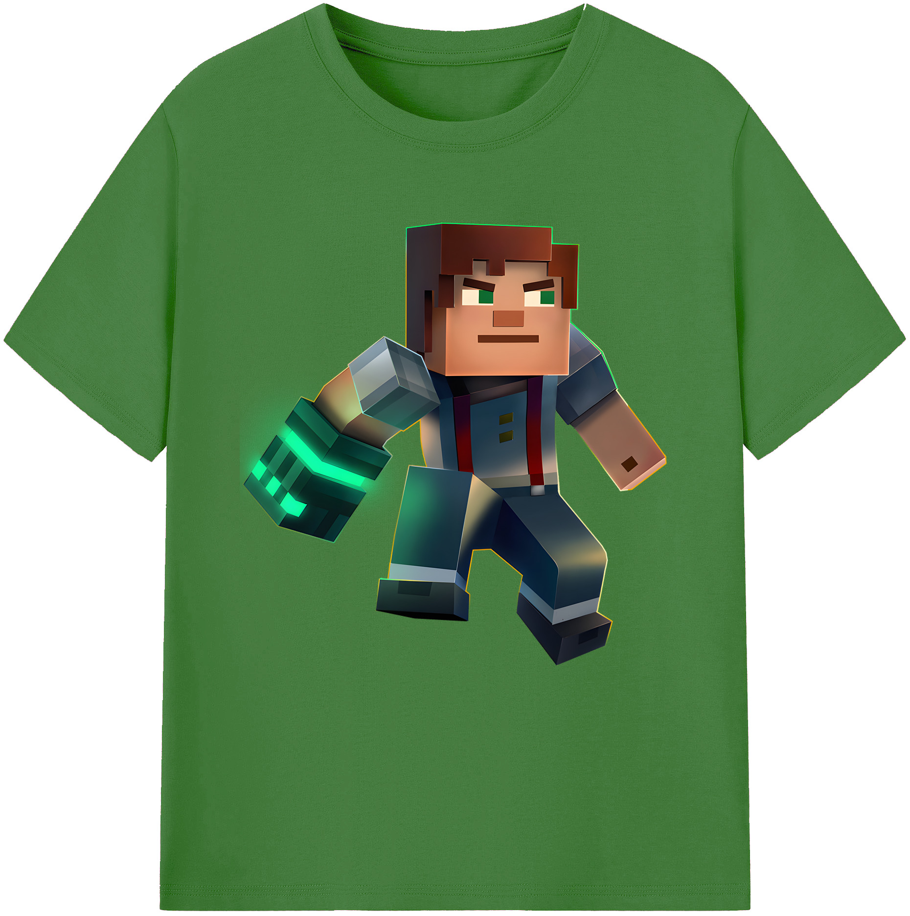 （画像用） マインクラフト ブロックの世界 Minecraft MC Block world レディースカジュアルプリントTシャツ（綿100％）